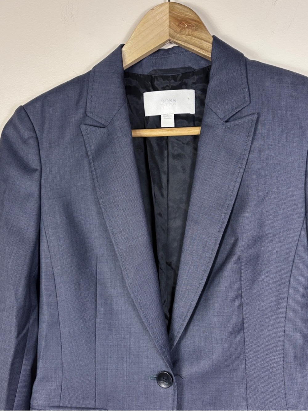 Hugo Boss Women's Blue Single-Button Blazer Juicyna Classic Office - Picture 3 of 11